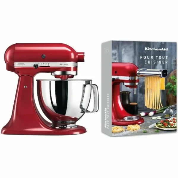 KitchenAid Artisan Robot Pâtissier 4.8 Litres – Crème + Livre De Recettes Pour … shopping pas cher 1