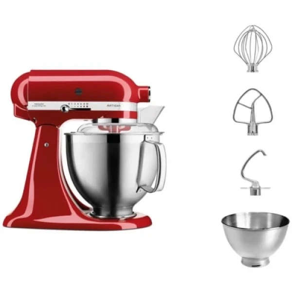 soldes luxe KitchenAid 5KSM185PSEER Robot Pâtissier 4.8L Acier Inoxydable Rouge 1