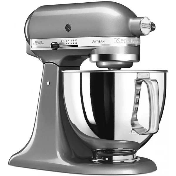 KitchenAid Artisan Robot Pâtissier 4.8 Litres – Argent + Livre De Recette site soldes 4