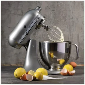 KitchenAid Artisan Robot Pâtissier 4.8 Litres – Argent + Livre De Recette site soldes 23