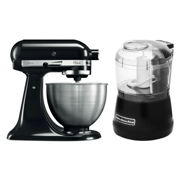 Officielle KitchenAid Robot Pâtissier 4,3L – Classic 5K45SS – Noir Réglisse + Hachoir Kitc… 1