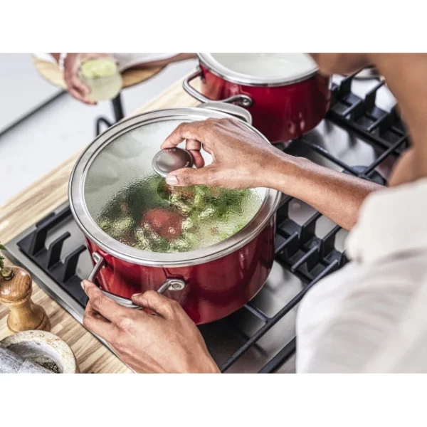 Dernières Nouveautés Faitout Émaillé 24cm Rouge Empire KitchenAid 4