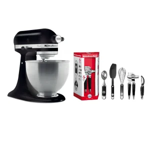 marque pas cher KitchenAid Robot Pâtissier 4,3L – Classic 5K45SS – Noir Réglisse + Accessoire R… 11