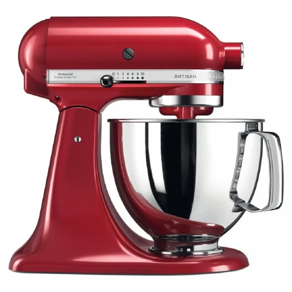 excellents soldes KitchenAid 5KSM125EER Rouge – Robot Pâtissier Multifonctions – 4,8 L – 300 W 1
